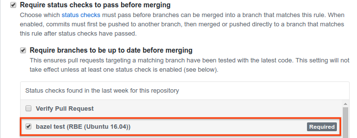 Branch protection rules settings